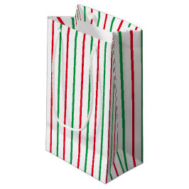 Sacola Para Presentes Pequena O doce de Natal listra o branco vermelho e verde d