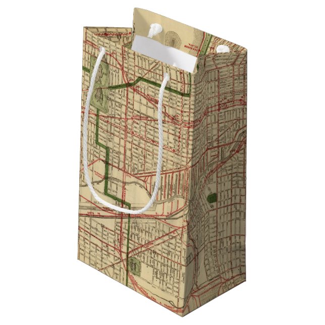 Sacola Para Presentes Pequena O mapa de Blanchard de Chicago (Verso inclinado)