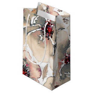 Sacola Para Presentes Pequena O marfim Boho floral da aguarela empluma-se o