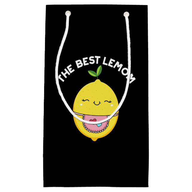 Sacola Para Presentes Pequena O Melhor Lemom Funny Lemon Pun Dark BG (Frente)