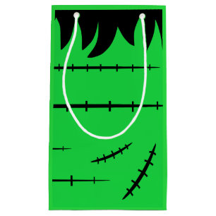 Sacola Para Presentes Pequena O monstro do Frankenstein tem cicatrizes e cabelo