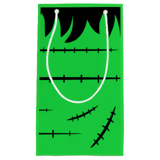Sacola Para Presentes Pequena O monstro do Frankenstein tem cicatrizes e cabelo