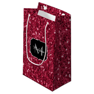 Sacola Para Presentes Pequena O preto vermelho-magenta vermelho-escuro brilha Mo