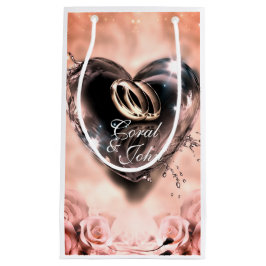 Sacola Para Presentes Pequena O Que Deus Uniu Rosa (Prata) Casamento