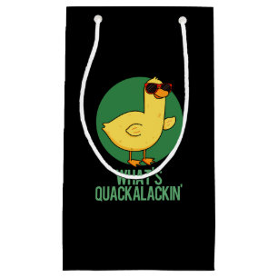 Sacola Para Presentes Pequena O que é Quackalackin Engraçado Pun Dark BG