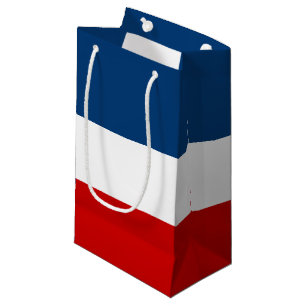 Sacola Para Presentes Pequena O saco branco e azul vermelho do presente -