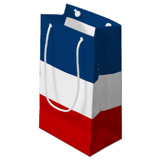 Sacola Para Presentes Pequena O saco branco e azul vermelho do presente -