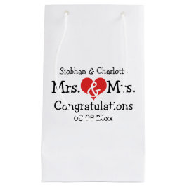 Sacola Para Presentes Pequena O Sr. e a Sra. Red Heart Wedding Personalizado