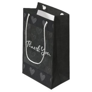 Sacola Para Presentes Pequena Obrigado Chalk Conselho com Cardíacos Clássicos