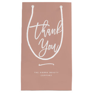 Sacola Para Presentes Pequena Obrigado! Chic Terracotta Retail Shopping Bag