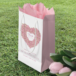 Sacola Para Presentes Pequena Obrigado de arte de tulipa rosa, seu favor de casa
