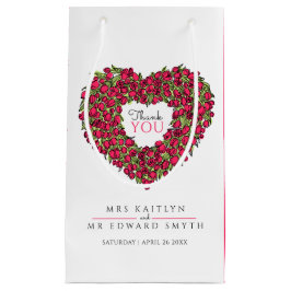 Sacola Para Presentes Pequena Obrigado de arte de tulipa vermelha, seu favor de 