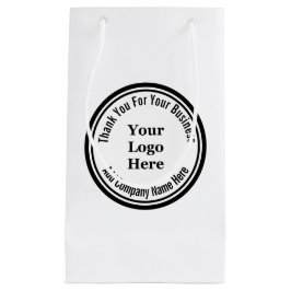 Sacola Para Presentes Pequena Obrigado pelo nome de sua empresa Logotipo branco