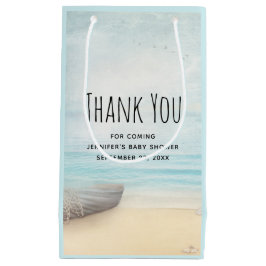 Sacola Para Presentes Pequena Obrigados do Partido Tema Náutico da Cena Costeira