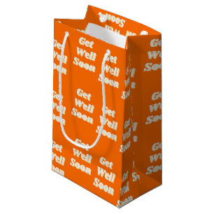 Sacola Para Presentes Pequena Obtenha logo um texto em laranja