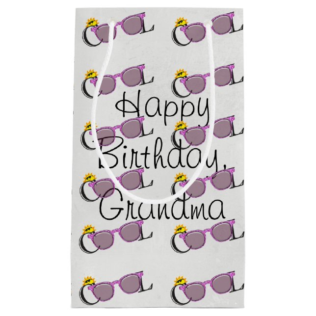 Sacola Para Presentes Pequena Óculos de sol legal para o aniversário (Frente)