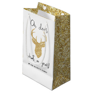 Sacola Para Presentes Pequena Oh Deer, Que Ano! Natal Divertido