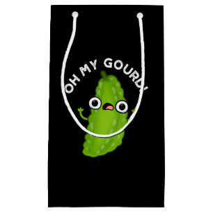 Sacola Para Presentes Pequena Oh Meu Deus Engraçado Veggie Pun Dark BG