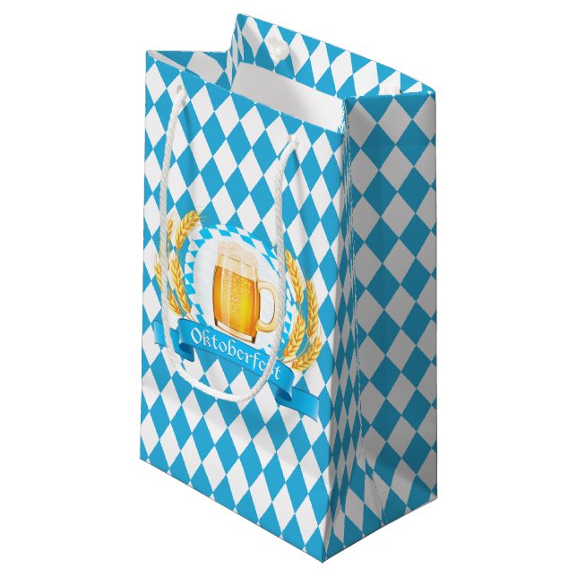 Sacola Para Presentes Pequena Oktoberfest Frothy Beer Mug (Frente inclinada)