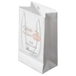 Sacola Para Presentes Pequena Olá Abóbora Outono Marca para Loja Boutique