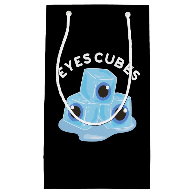 Sacola Para Presentes Pequena Olhos Cubos Engraçados Gelo Pun Dardo BG (Frente)