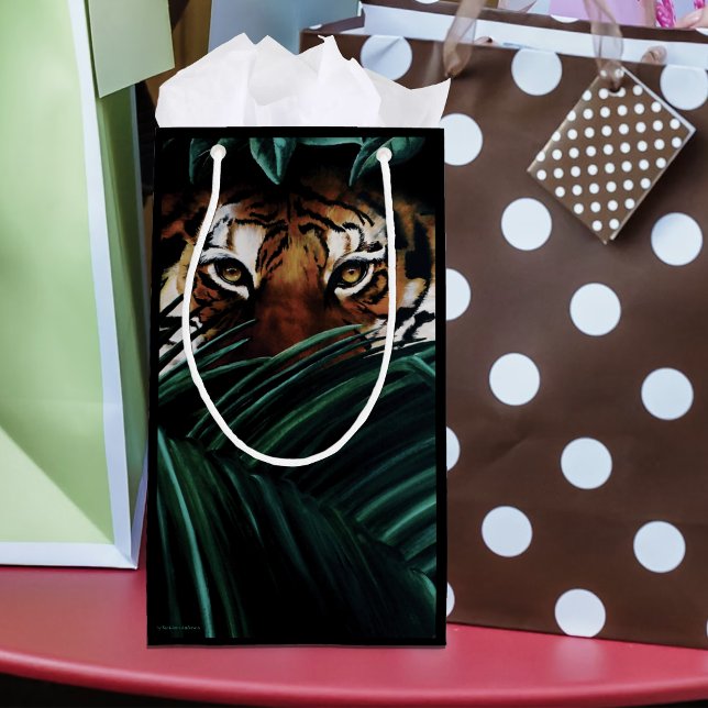 Sacola Para Presentes Pequena Olhos de tigre (Criador carregado)
