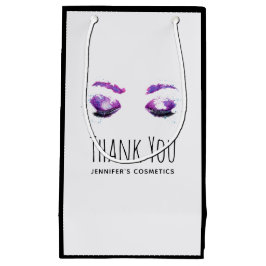 Sacola Para Presentes Pequena Olhos Roxos Glamorosos e Irmãos Aquarela Obrigado