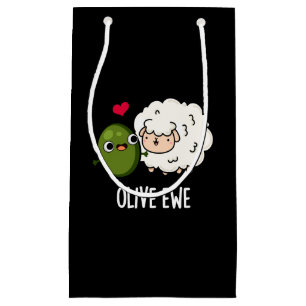 Sacola Para Presentes Pequena Olive Ewe Engraçado Amor Pun Dark BG