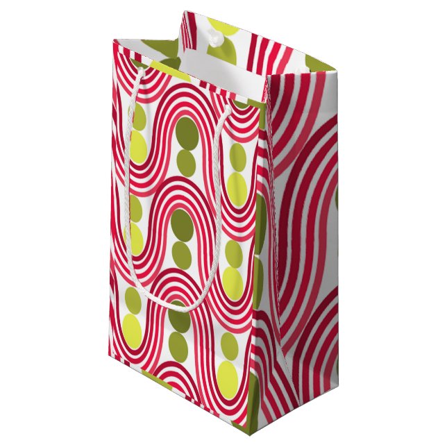 Sacola Para Presentes Pequena Ondas e Círculos (Frente inclinada)
