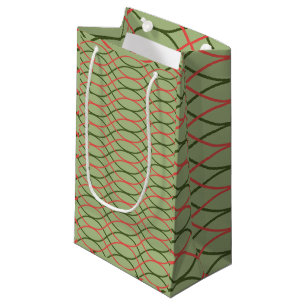 Sacola Para Presentes Pequena Ondas verdes