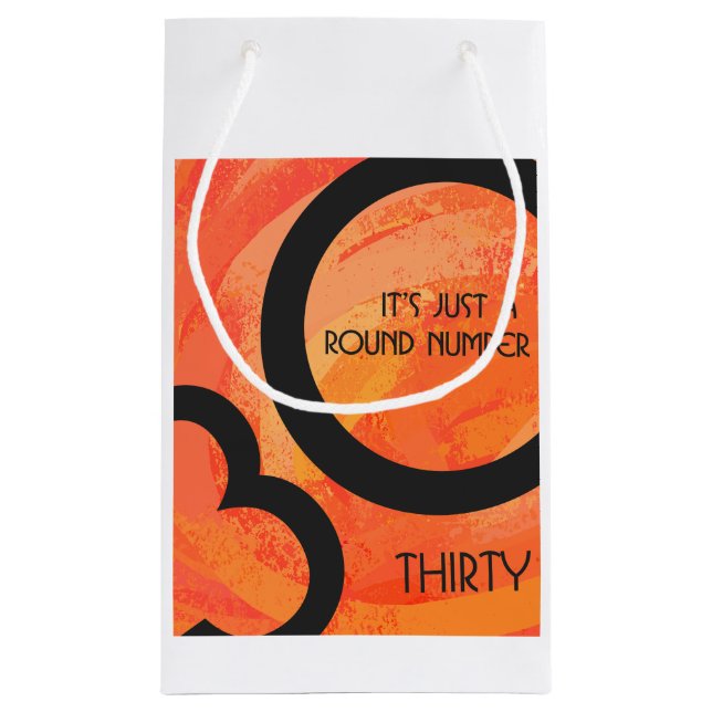 Sacola Para Presentes Pequena Orange 30 Decade Birthdday (Verso)