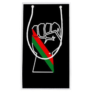 Sacola Para Presentes Pequena orgulho negro punho vermelho verde bandeira pan-af