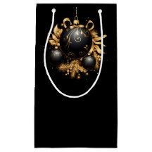 ORNAMENTO DE NATAL PRETO E DOURADO GRANDE