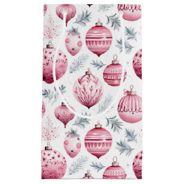 Sacola Para Presentes Pequena ornamentos rosa