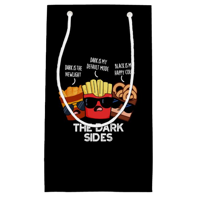 Sacola Para Presentes Pequena Os Lados Escuros Engraçado Comida Rápida Pun Dark  (Frente)