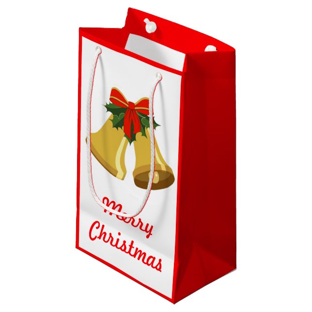 Sacola Para Presentes Pequena Os sinos estão tocando (Frente inclinada)