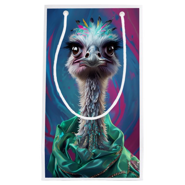 Sacola Para Presentes Pequena Ostrich themed  (Frente)