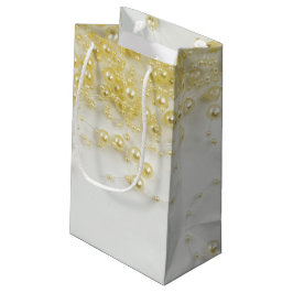 Sacola Para Presentes Pequena Ouro Pearls Gift Bag