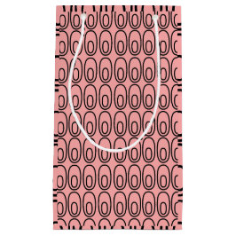 Sacola Para Presentes Pequena Ovalas de Salmão Repetitivas