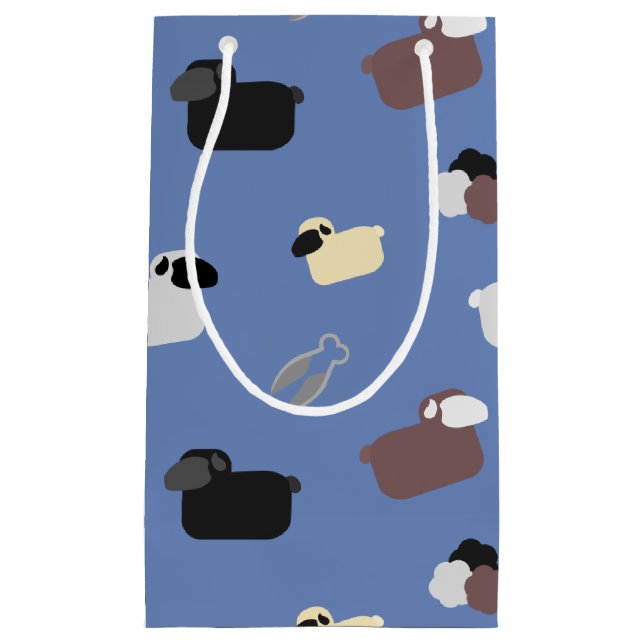 Sacola Para Presentes Pequena Ovinos e Ovinos (Frente)