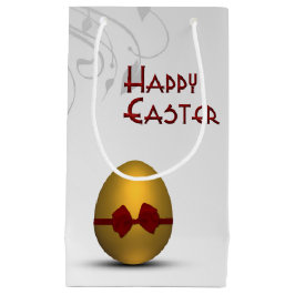 Sacola Para Presentes Pequena Ovo de Páscoa do ouro com Padrão de espiral de Arc