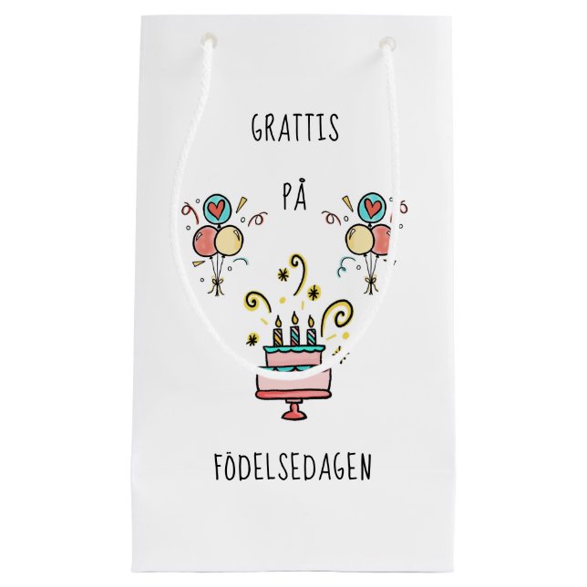Sacola Para Presentes Pequena På Grattis födelsedagen | Happy Birthday (Frente)