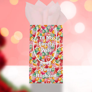 Sacola Para Presentes Pequena Padrão cardíaco doce e doce personalizável