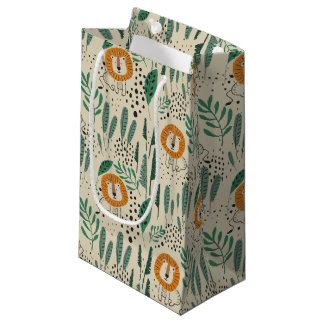 Sacola Para Presentes Pequena Padrão da Floresta Tropical Selvagem de Leão-de-Dó