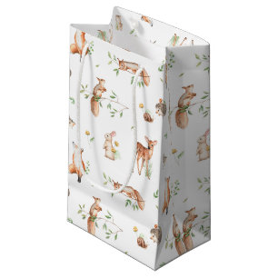 Sacola Para Presentes Pequena Padrão de Amigos de Animais da Floresta Cura