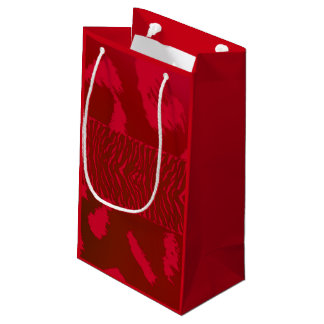 Sacola Para Presentes Pequena Padrão de Animal Selvagem Vermelho