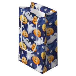 Sacola Para Presentes Pequena Padrão de Aquarela do Halloween