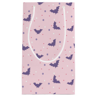 Sacola Para Presentes Pequena Padrão de Bat do Dia das Bruxas Cor-de-Rosa, Bonit