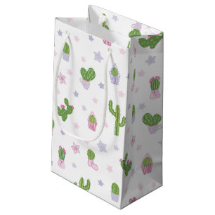 Sacola Para Presentes Pequena Padrão de Cactus Cute