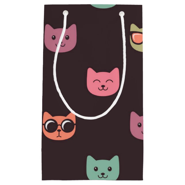 Sacola Para Presentes Pequena Padrão de Cat (Frente)